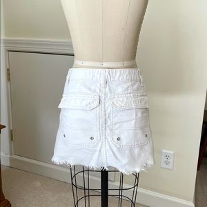 Free People White Denim Mini Skirt